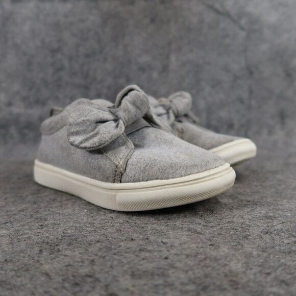 Funky Monkey Shoes Kids 9 Slip On Sneakers Bow Grey Girls Trainer Casual Comfort - Picture 1 of 13